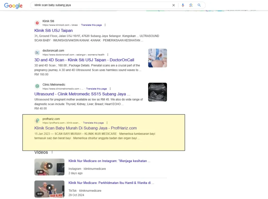 Klinik Nurmedicare Search Visibility